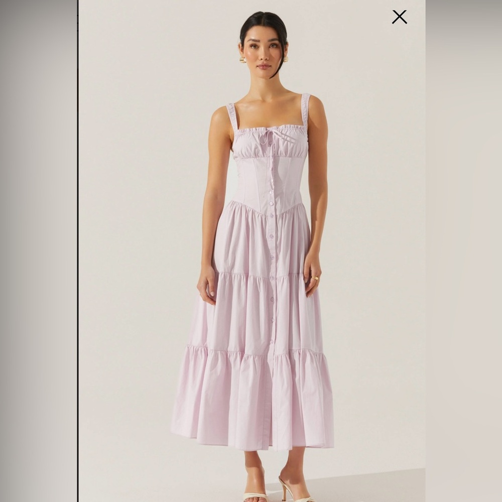 ASTR the label brand new lilac Temperance Tiered Maxi Dress